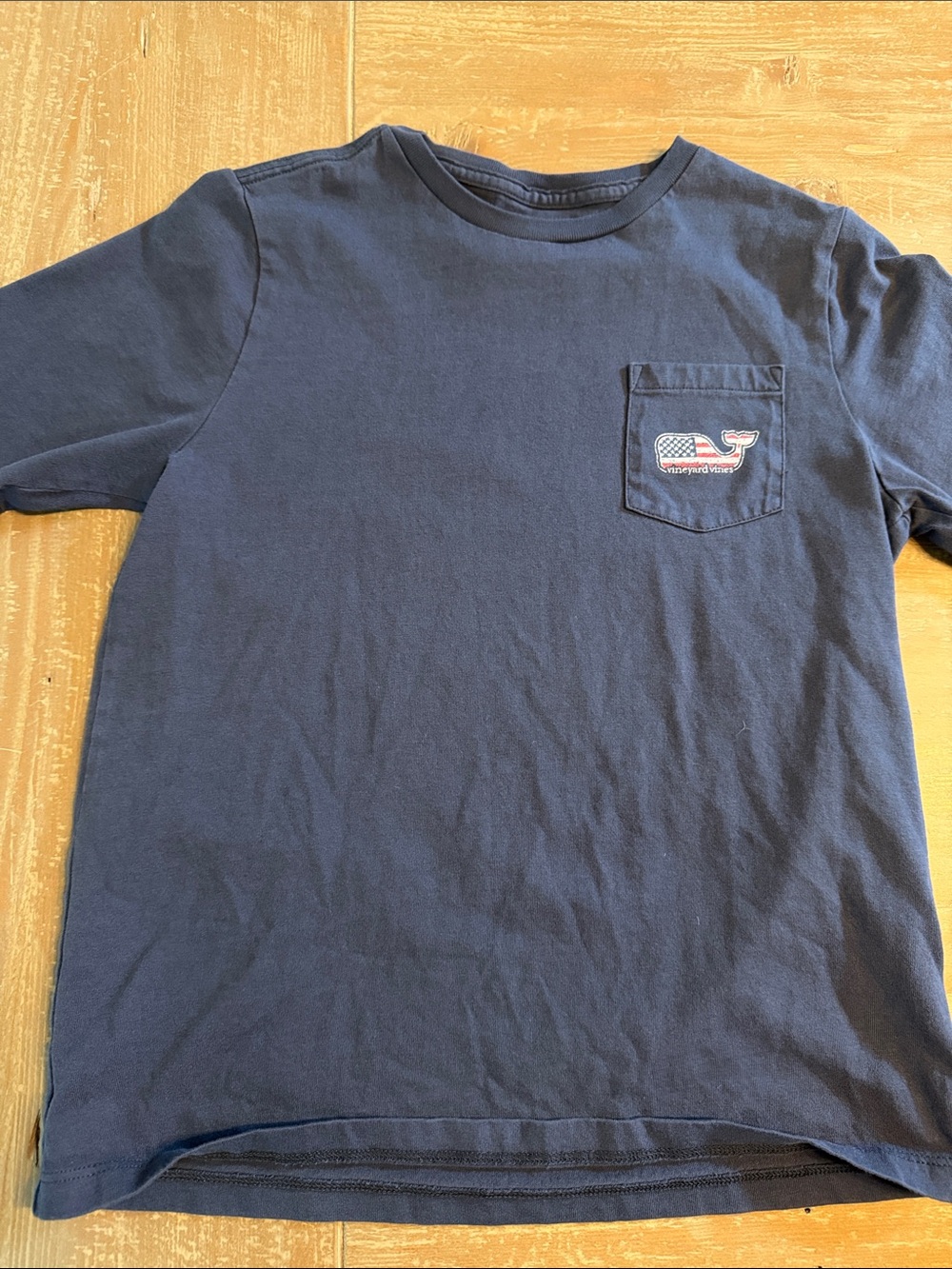 Vineyard Vines Boys American Flag Short-Sleeve Pocket Whale Tee